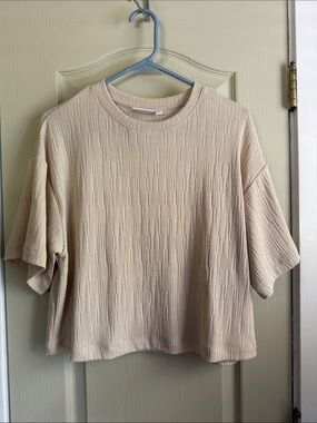Kappahl Boxy Short-Sleeve Tee in Cream